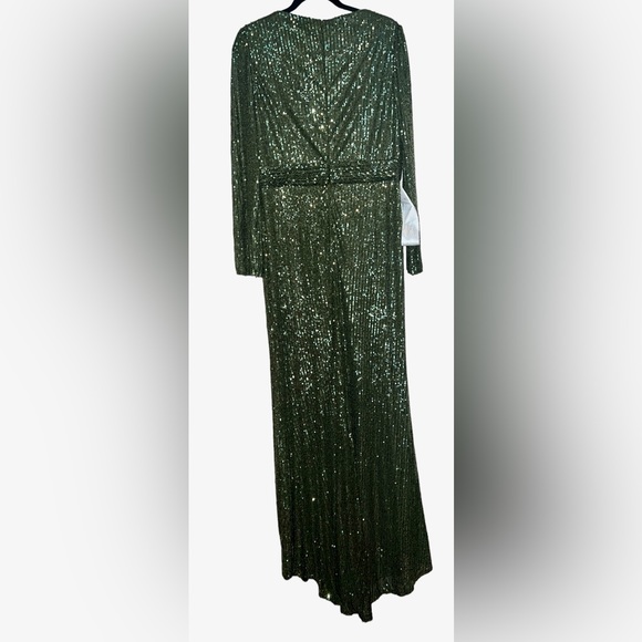 👗 NWT! Mac Duggal Olive Sequin Dress - Picture 11 of 11